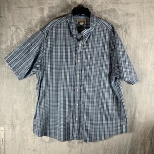 Duluth Trading Co Men's Magnetic Button Up‎ Shirt 3XL Magnaready Short Sleeve